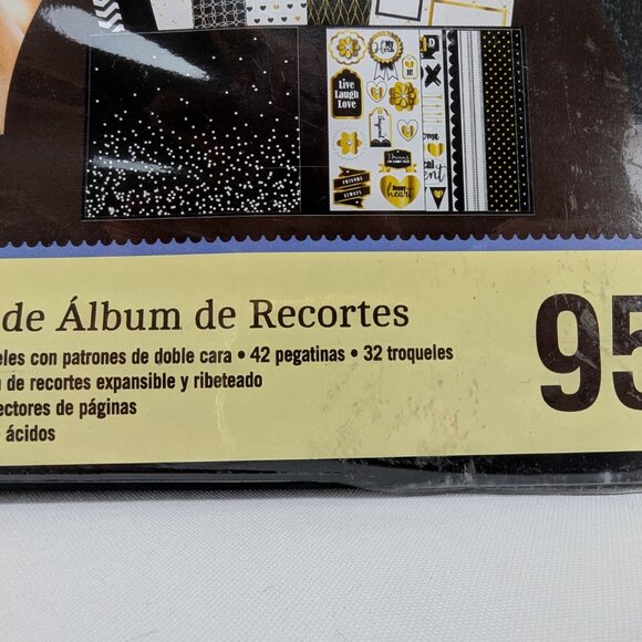 Recollections Scrapbook Album Kit The Good Life 95 Pieces 12"x12" Black Gold New - Picture 5 of 14